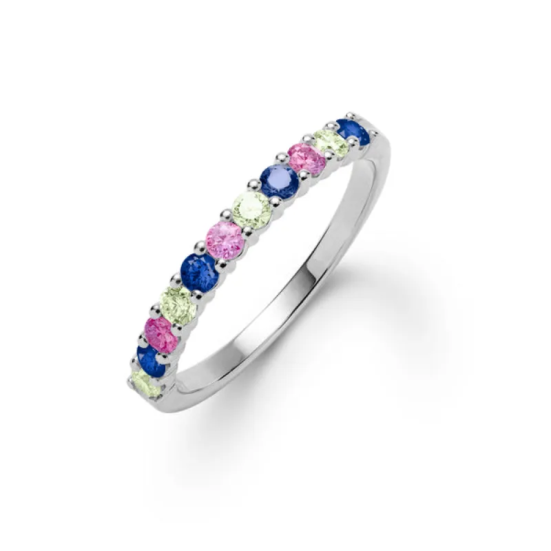 Personalized Rosecliff Birthstone Stackable Ring in 14k Gold sold by Haverhill