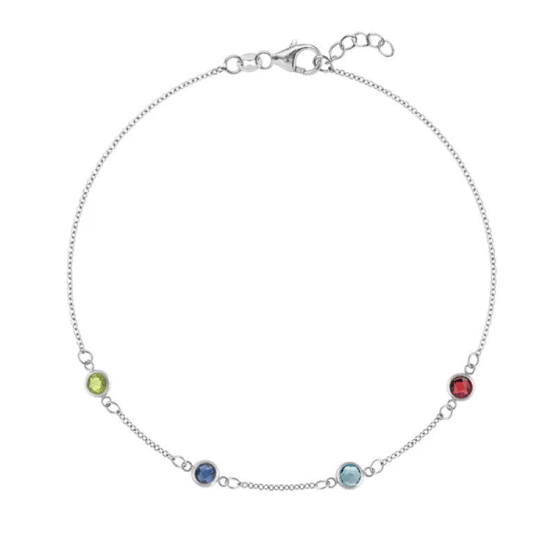 Personalized Classic 4 Birthstone Bracelet in 14k Gold sold by Haverhill