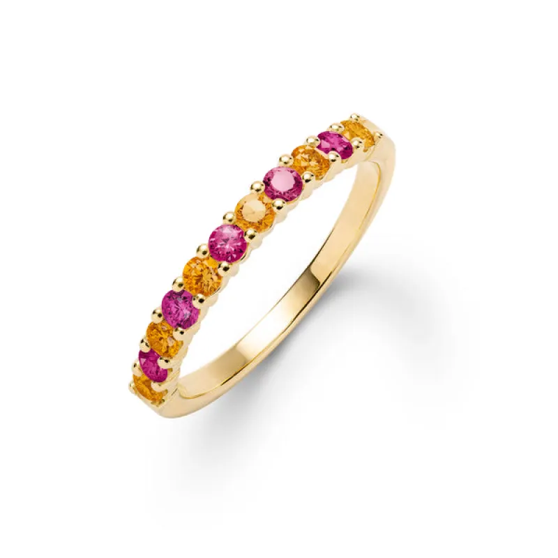 Personalized Rosecliff Birthstone Stackable Ring in 14k Gold sold by Haverhill