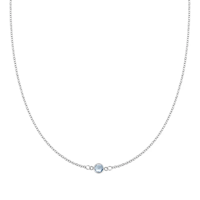 Personalized Classic 1 Birthstone Necklace in 14k Gold sold by Haverhill