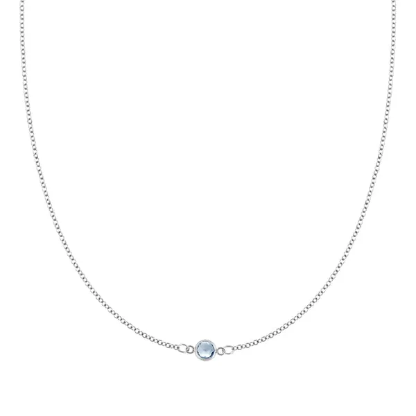 Personalized Classic 1 Birthstone Necklace in 14k Gold sold by Haverhill