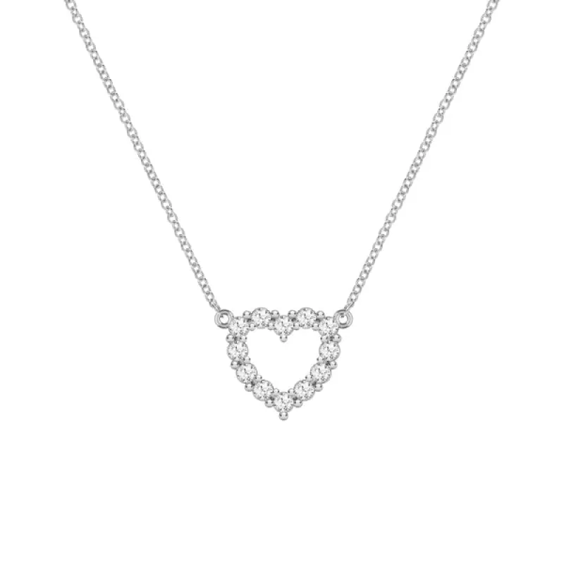 Personalized Rosecliff Small Heart Birthstone Necklace in 14k Gold sold by Haverhill