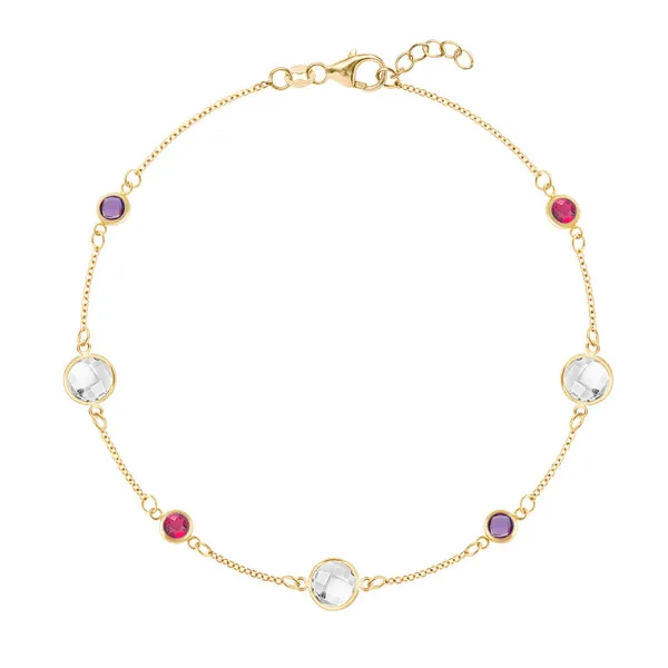 Personalized Bayberry Grand & Classic 7 Stone Bracelet in 14k Gold sold by Haverhill