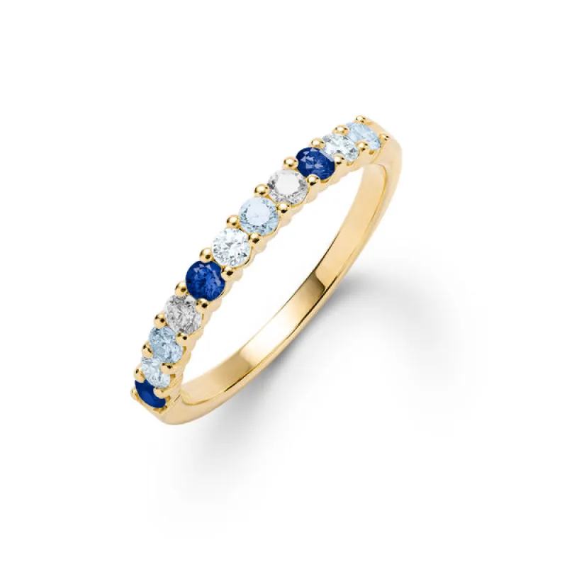 Personalized Rosecliff Birthstone Stackable Ring in 14k Gold sold by Haverhill
