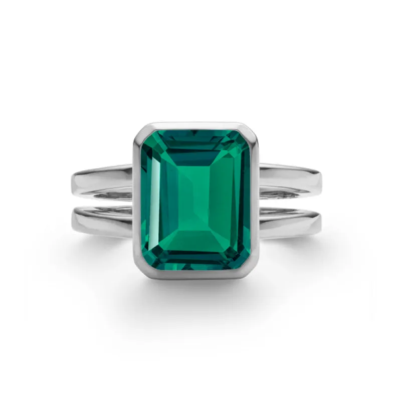 Personalized Warren Vertical Birthstone Ring in 14k Gold sold by Haverhill