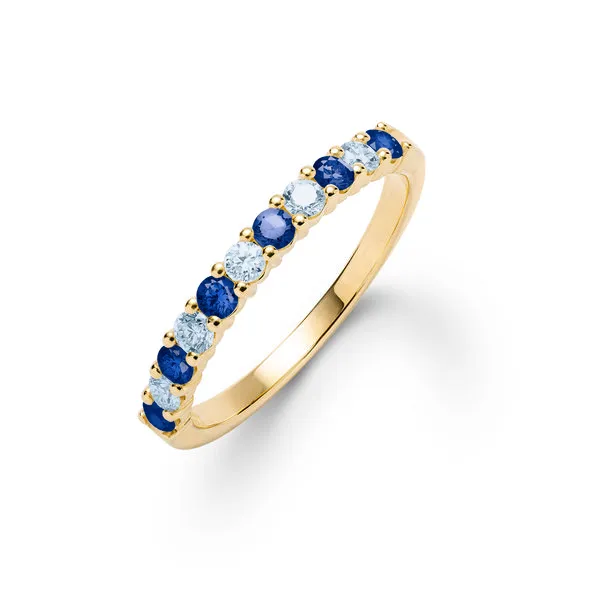 Personalized Rosecliff Birthstone Stackable Ring in 14k Gold sold by Haverhill