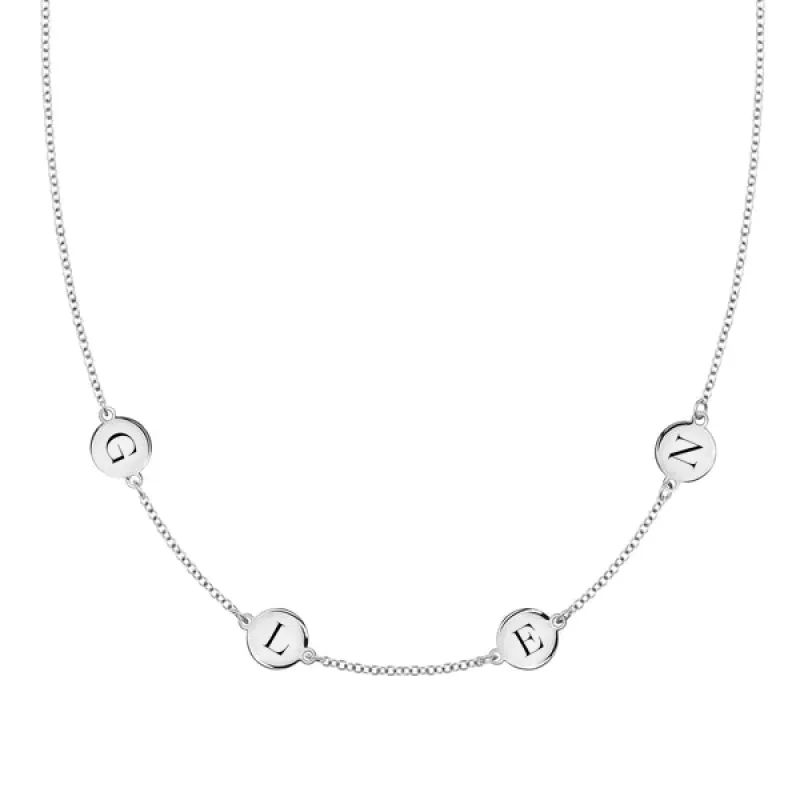 Personalized 4 Letter Necklace in 14k Gold (Double Spacing) sold by Haverhill