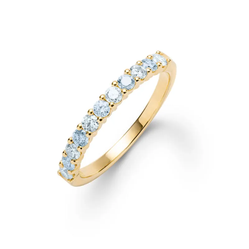Personalized Rosecliff Birthstone Stackable Ring in 14k Gold sold by Haverhill