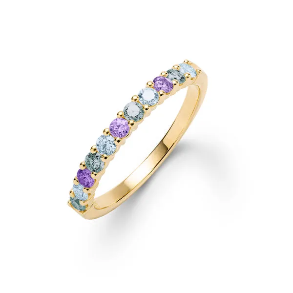 Personalized Rosecliff Birthstone Stackable Ring in 14k Gold sold by Haverhill