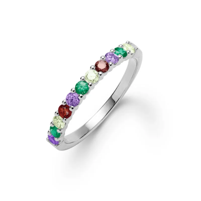 Personalized Rosecliff Birthstone Stackable Ring in 14k Gold sold by Haverhill