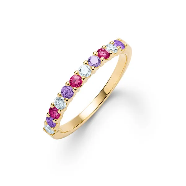 Personalized Rosecliff Birthstone Stackable Ring in 14k Gold sold by Haverhill