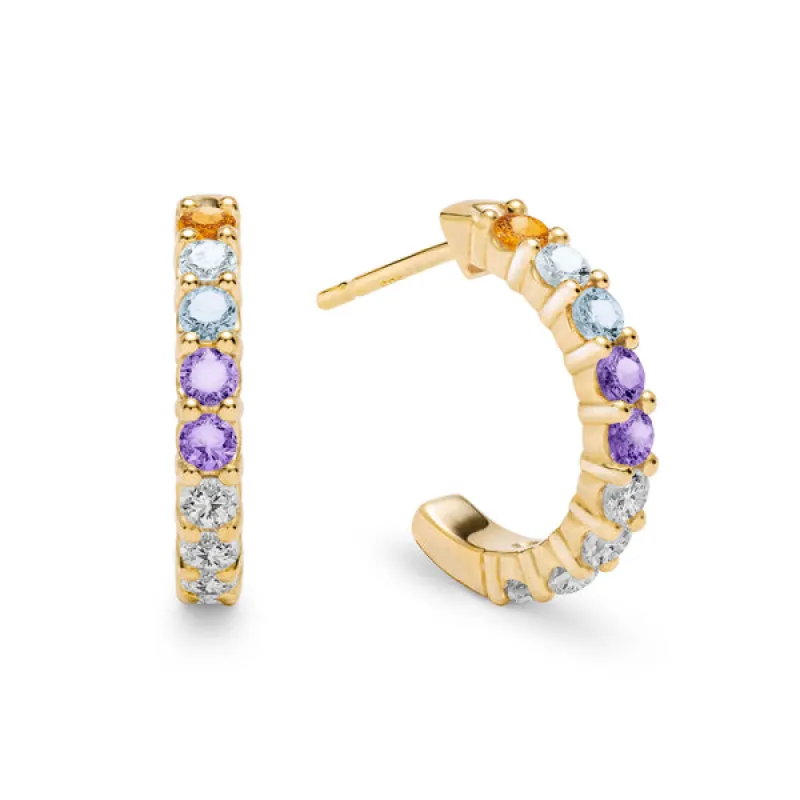 Personalized Rosecliff Birthstone Earrings in 14k Gold sold by Haverhill