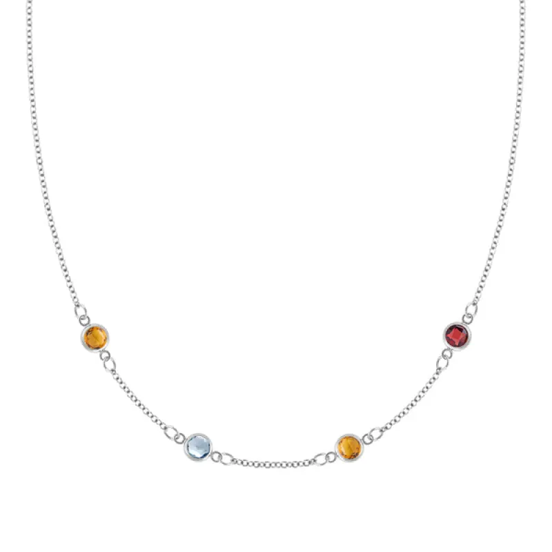 Personalized Classic 4 Birthstone Necklace in 14k Gold sold by Haverhill