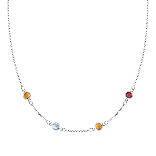 Personalized Classic 4 Birthstone Necklace in 14k Gold sold by Haverhill