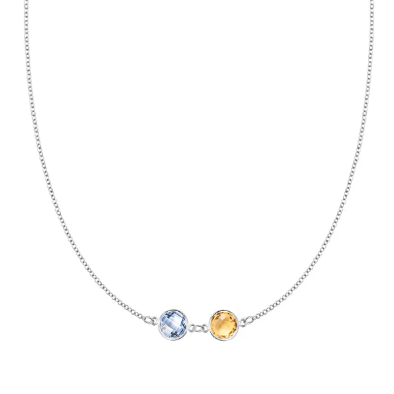 Personalized Grand 2 Connected Birthstone Necklace in 14k Gold sold by Haverhill