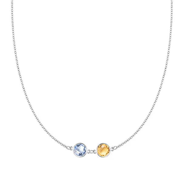 Personalized Grand 2 Connected Birthstone Necklace in 14k Gold sold by Haverhill