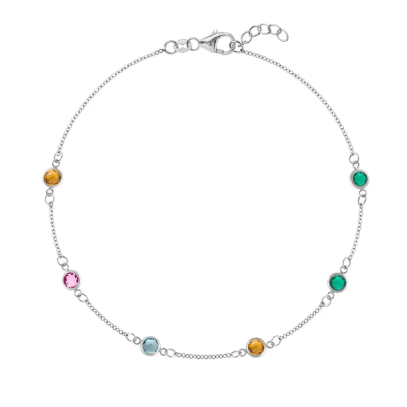 Personalized Classic 6 Birthstone Bracelet in 14k Gold sold by Haverhill