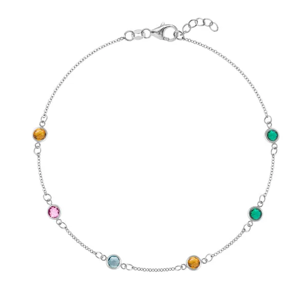 Personalized Classic 6 Birthstone Bracelet in 14k Gold sold by Haverhill