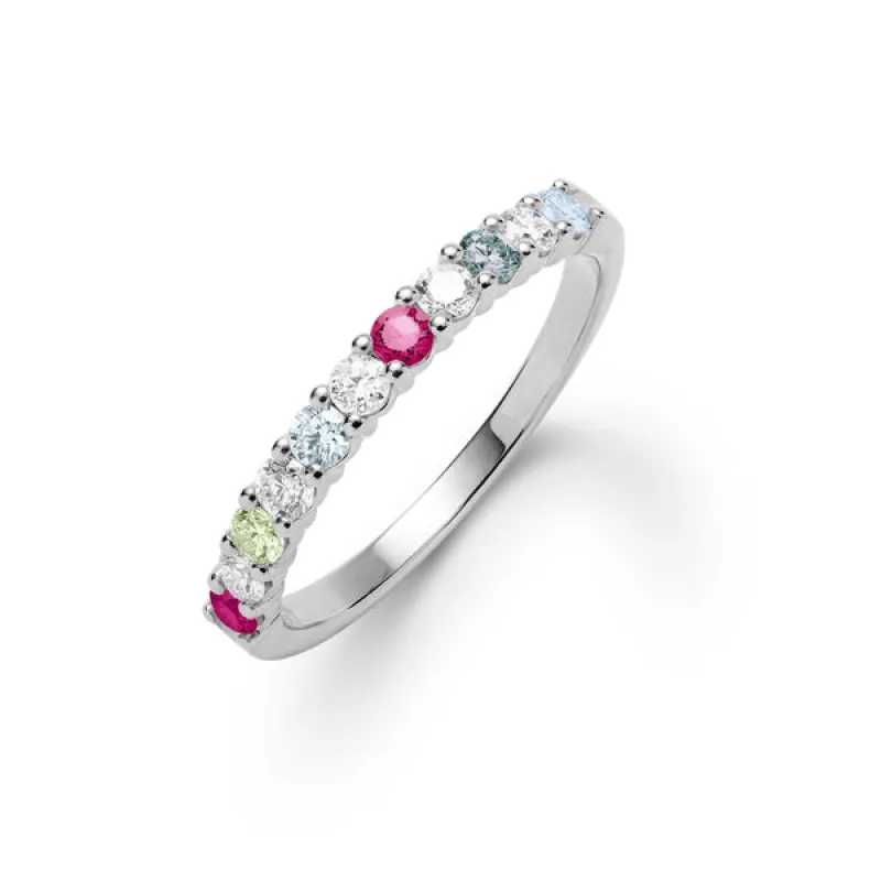 Personalized Rosecliff Birthstone Stackable Ring in 14k Gold sold by Haverhill