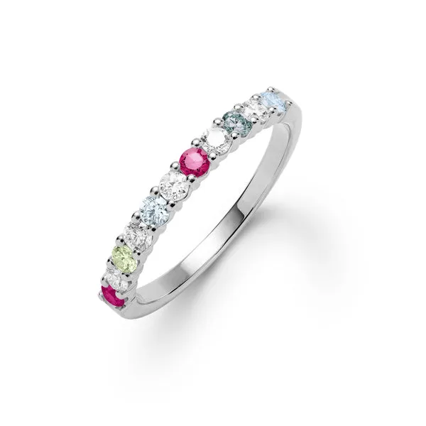 Personalized Rosecliff Birthstone Stackable Ring in 14k Gold sold by Haverhill