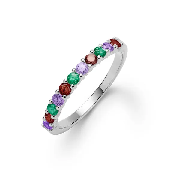 Personalized Rosecliff Birthstone Stackable Ring in 14k Gold sold by Haverhill