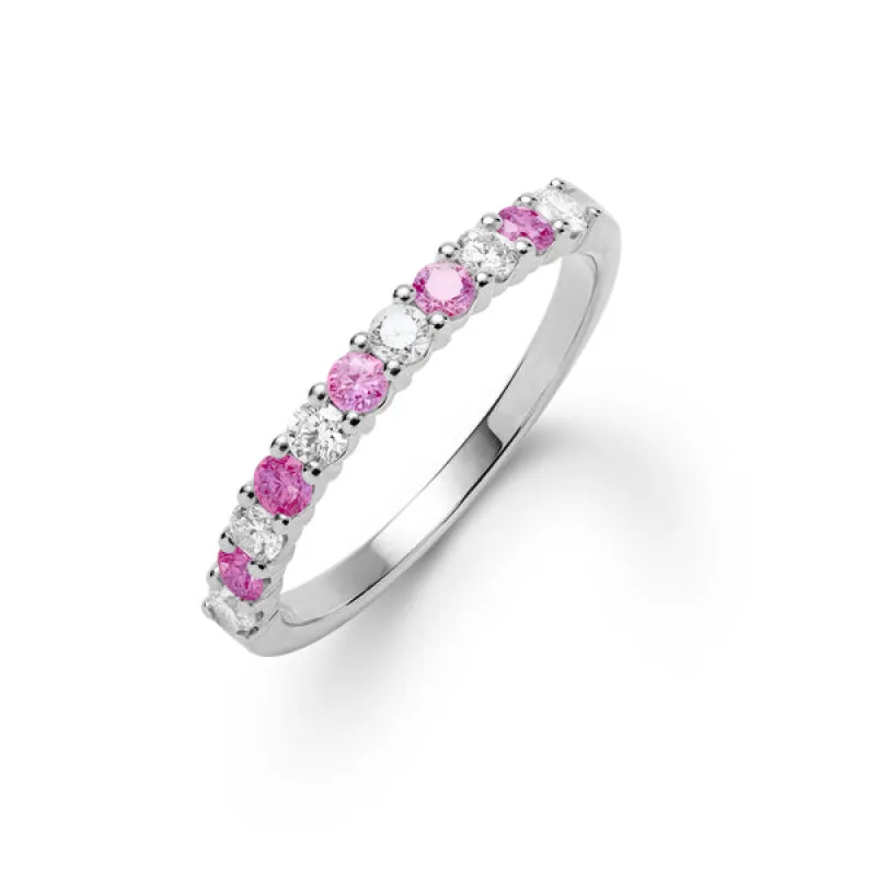Personalized Rosecliff Birthstone Stackable Ring in 14k Gold sold by Haverhill