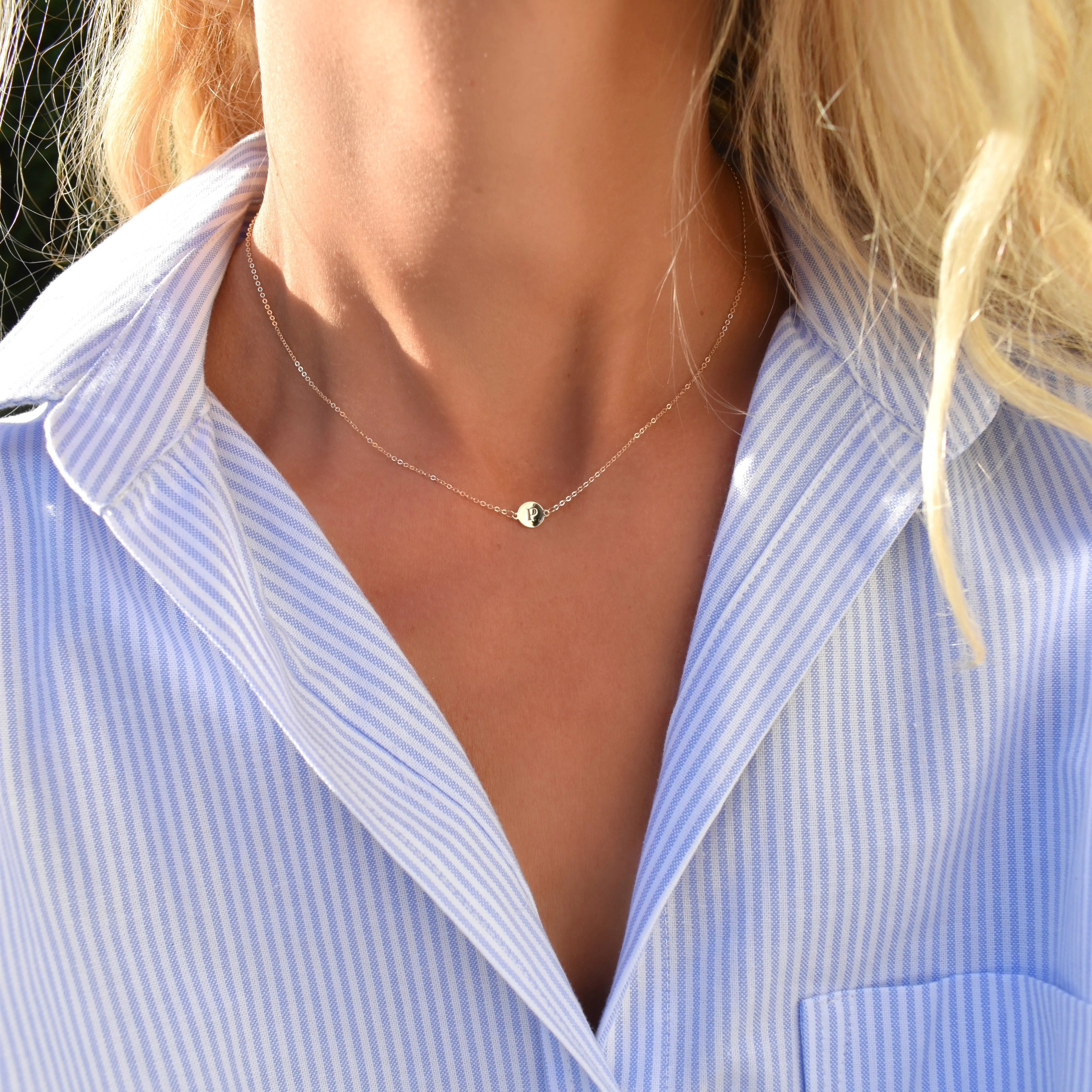Personalized 1 Letter Necklace in 14k Gold sold by Haverhill product image thumbnail 2