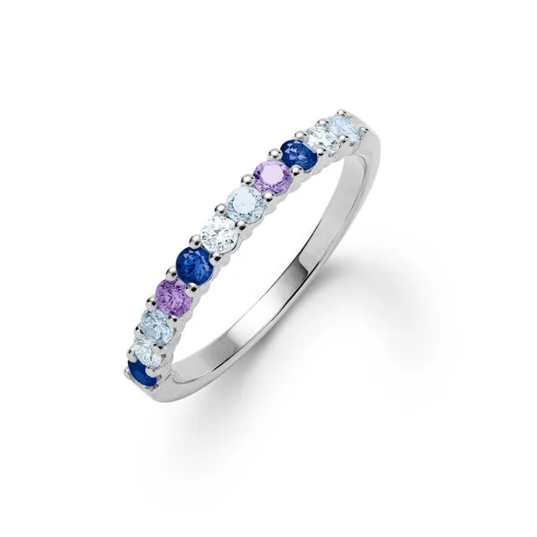 Personalized Rosecliff Birthstone Stackable Ring in 14k Gold sold by Haverhill