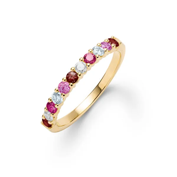 Personalized Rosecliff Birthstone Stackable Ring in 14k Gold sold by Haverhill