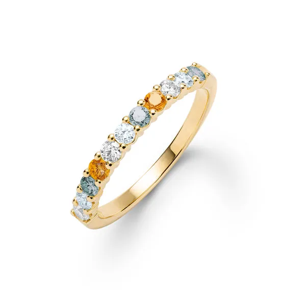Personalized Rosecliff Birthstone Stackable Ring in 14k Gold sold by Haverhill