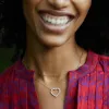 Personalized Rosecliff Heart Birthstone Necklace in 14k Gold sold by Haverhill
