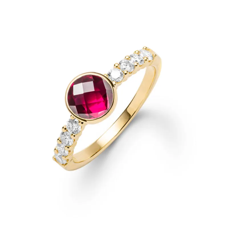 Rosecliff Grand Ruby Ring in 14k Gold (July) sold by Haverhill