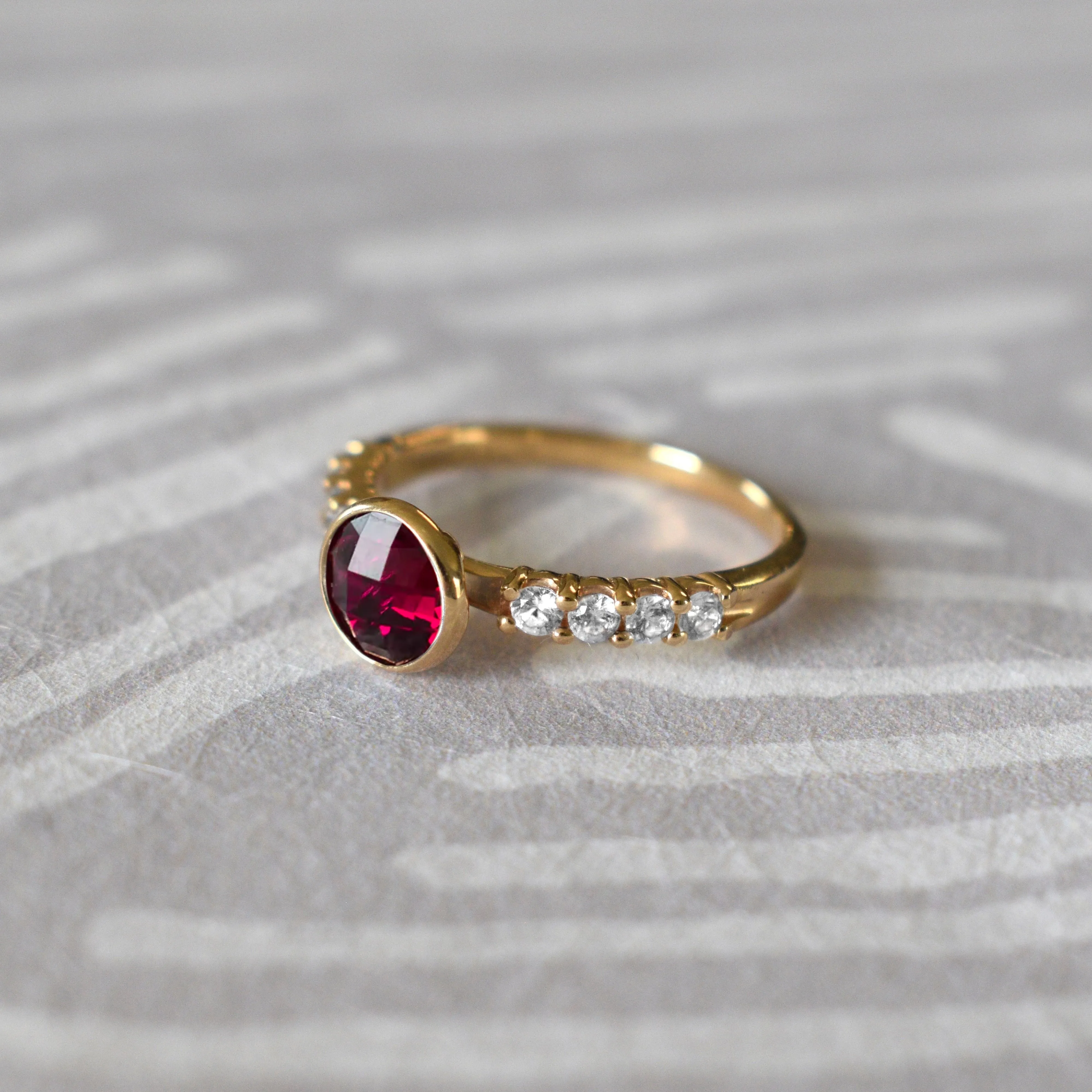 Rosecliff Grand Ruby Ring in 14k Gold (July) sold by Haverhill product image thumbnail 3