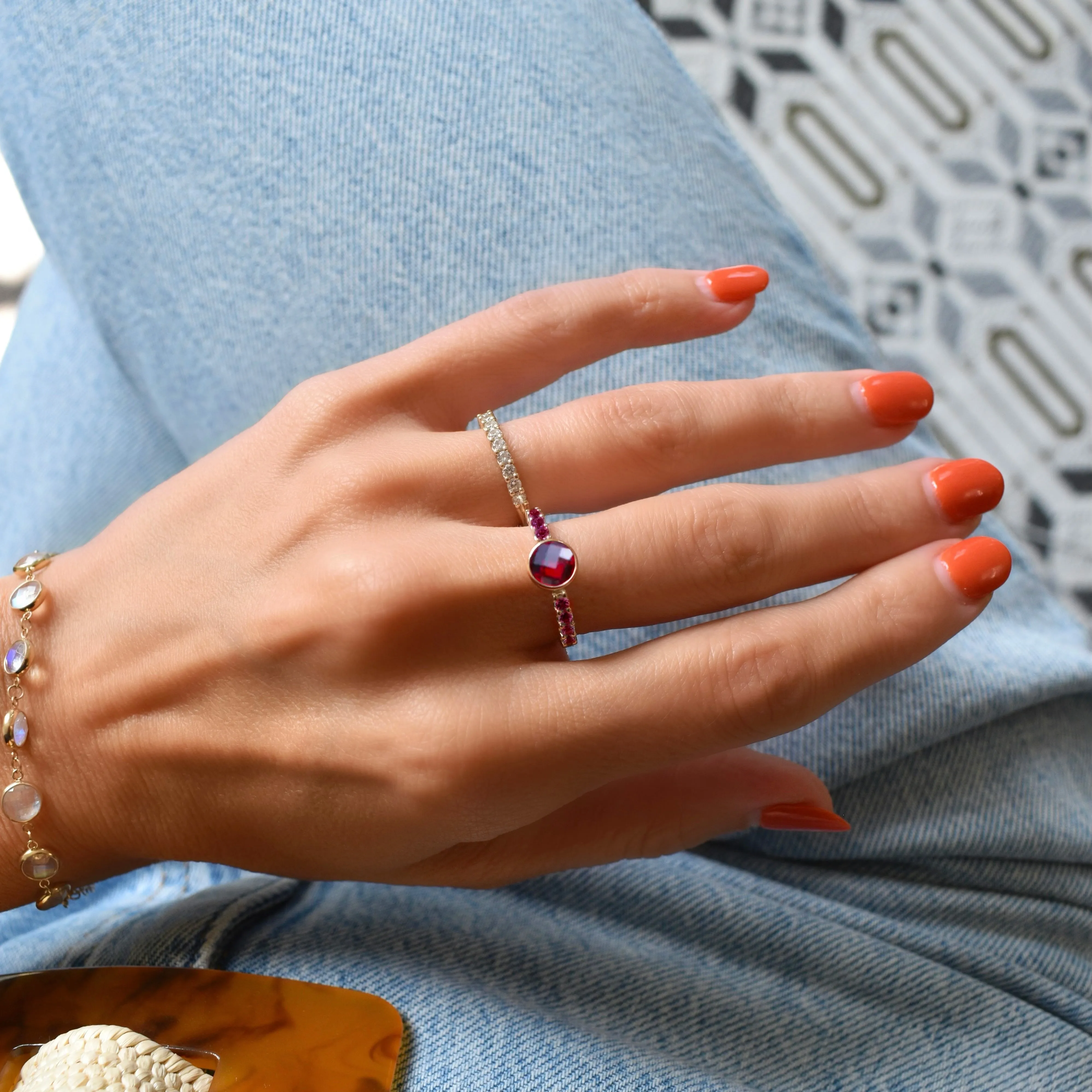 Rosecliff Grand Ruby Ring in 14k Gold (July) sold by Haverhill product image thumbnail 2