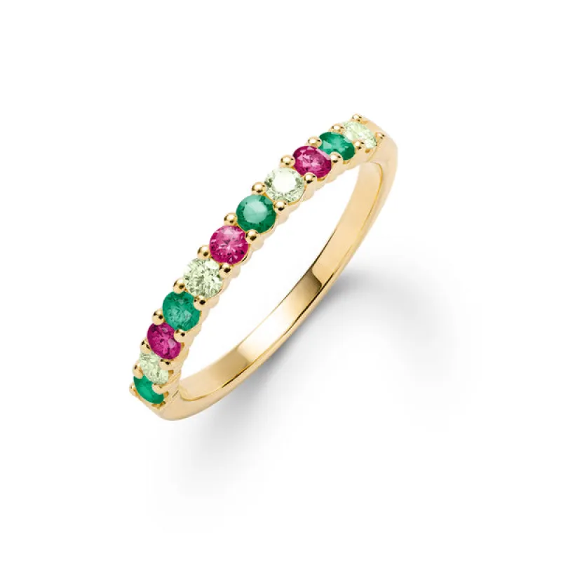 Personalized Rosecliff Birthstone Stackable Ring in 14k Gold sold by Haverhill