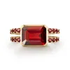Personalized Warren Horizontal Birthstone Ring with Accent Stones in 14k Gold sold by Haverhill