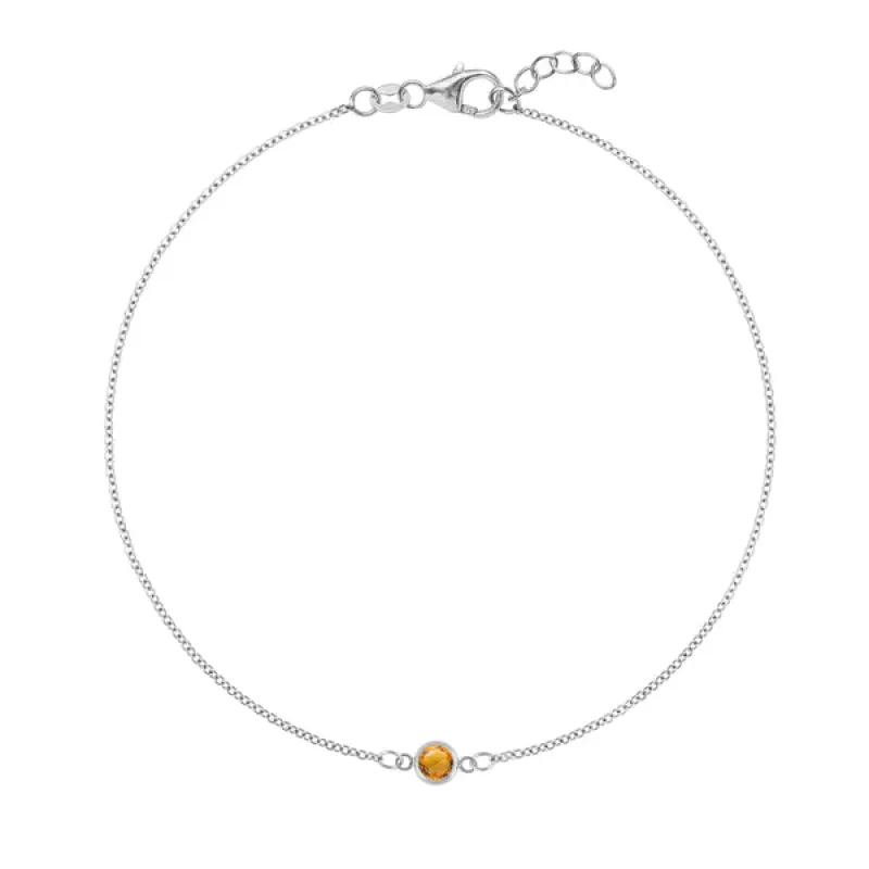 Personalized Classic 1 Birthstone Bracelet in 14k Gold sold by Haverhill