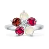 Personalized Greenwich Flower Birthstone & Diamond Ring in 14k Gold sold by Haverhill