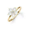 Personalized Greenwich Flower Birthstone & Diamond Ring in 14k Gold sold by Haverhill