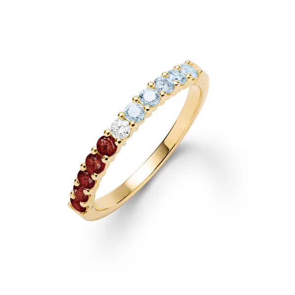 Personalized Rosecliff Birthstone Stackable Ring in 14k Gold sold by Haverhill