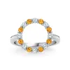 Personalized Rosecliff Circle Birthstone Ring in 14k Gold sold by Haverhill