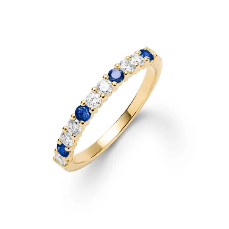 Personalized Rosecliff Birthstone Stackable Ring in 14k Gold sold by Haverhill