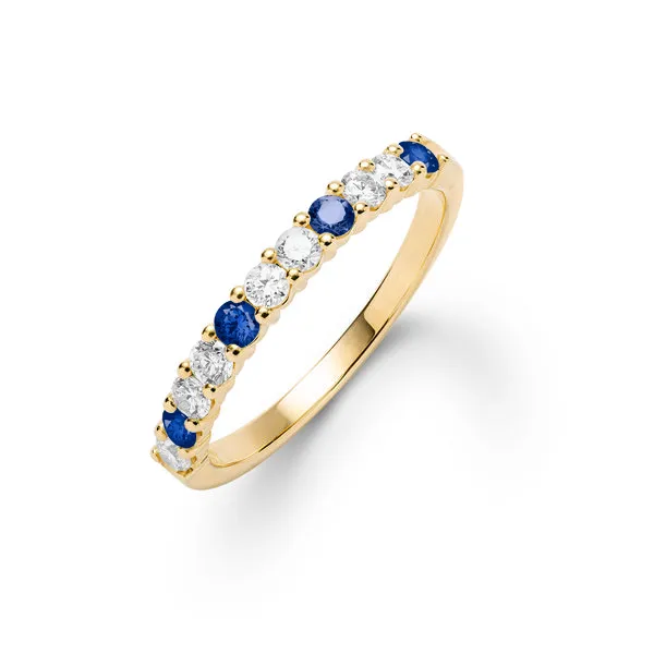 Personalized Rosecliff Birthstone Stackable Ring in 14k Gold sold by Haverhill