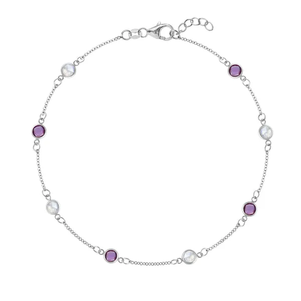 Personalized Classic 8 Birthstone Bracelet in 14k Gold sold by Haverhill