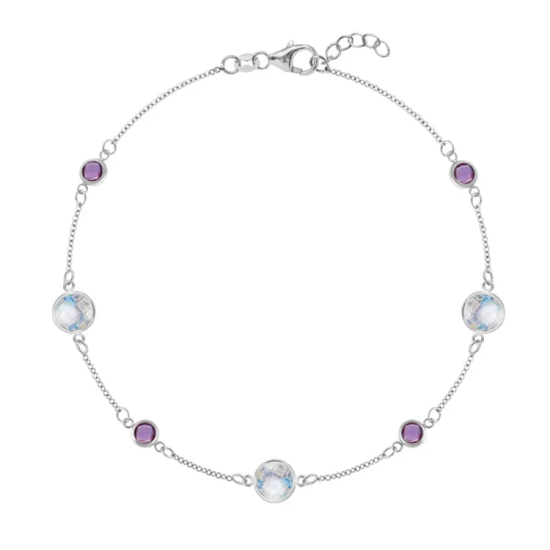 Personalized Bayberry Grand & Classic 7 Stone Bracelet in 14k Gold sold by Haverhill