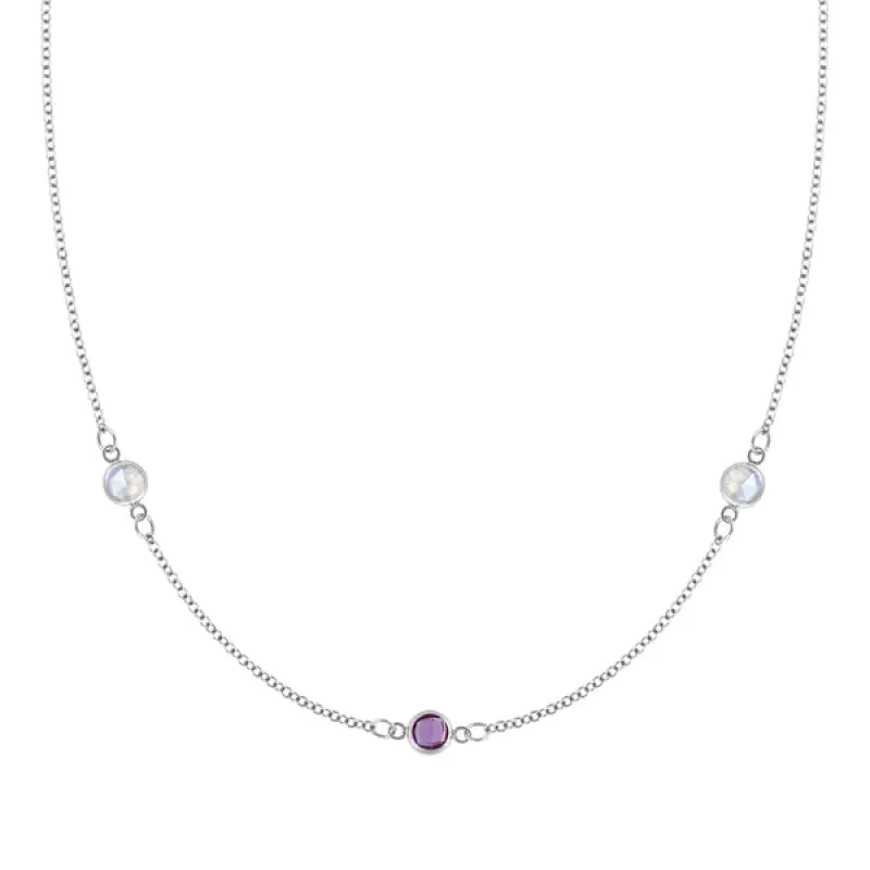 Personalized Classic 3 Birthstone Necklace in 14k Gold made by Haverhill