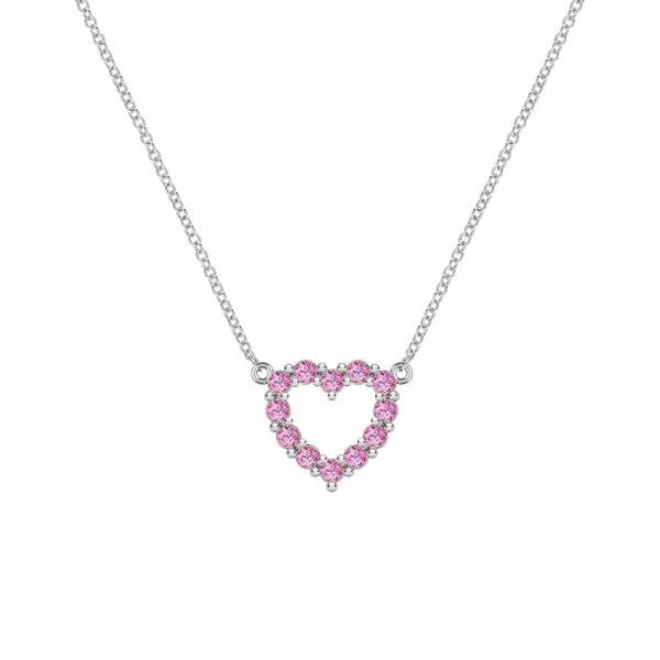 Personalized Rosecliff Small Heart Birthstone Necklace in 14k Gold sold by Haverhill