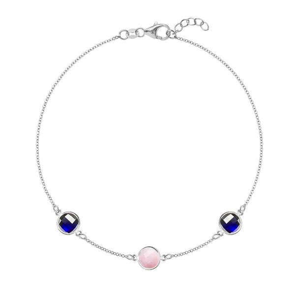 Personalized Grand 3 Birthstone Bracelet in 14k Gold sold by Haverhill