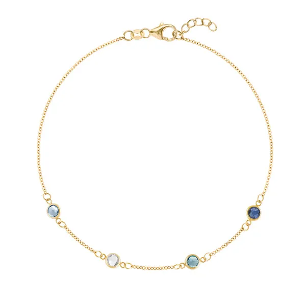 Personalized Classic 4 Birthstone Bracelet in 14k Gold sold by Haverhill