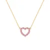 Personalized Rosecliff Small Heart Birthstone Necklace in 14k Gold sold by Haverhill